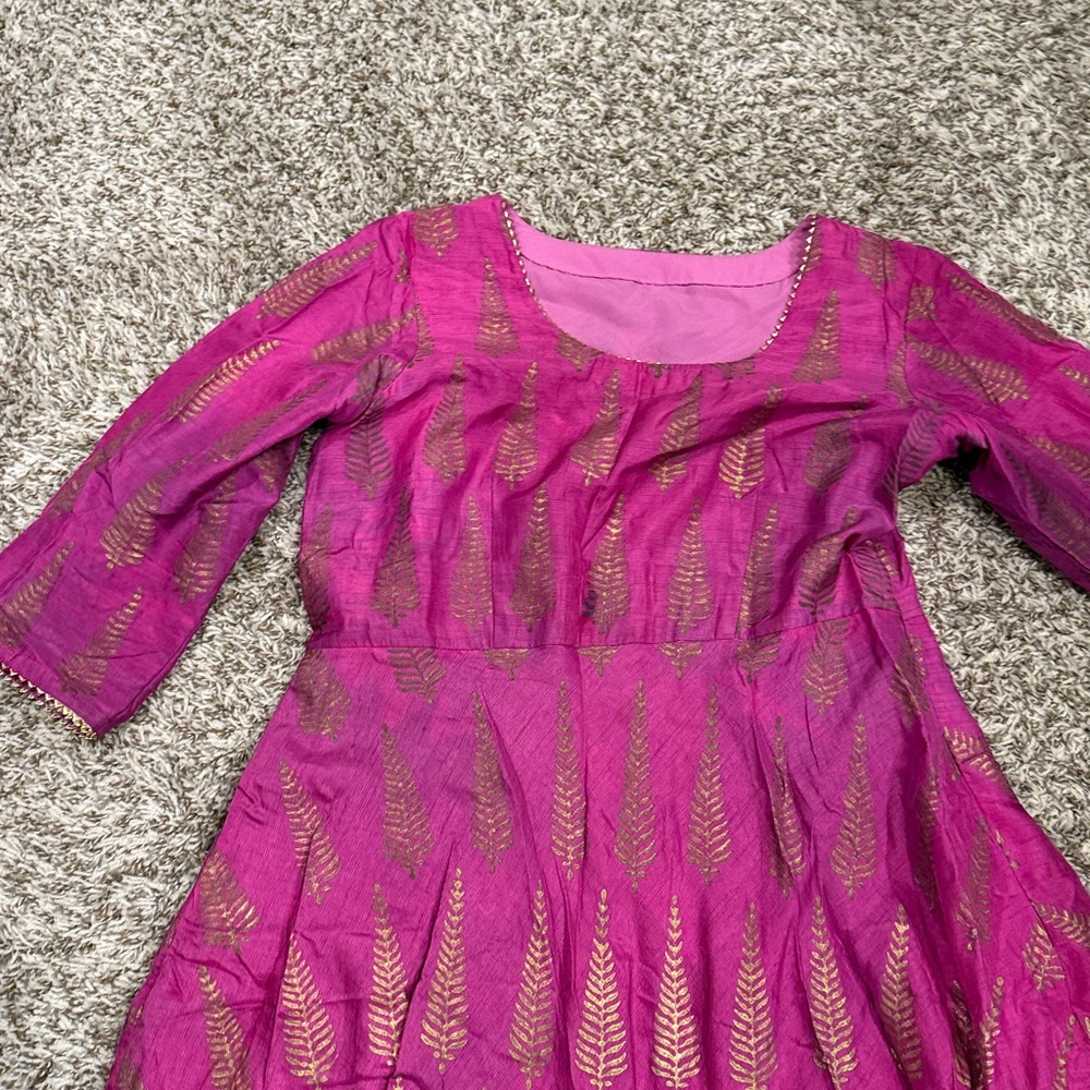 Pink and Gold Anarkali